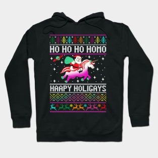 Ho Ho Ho Happy Hologays Funny Christmas LGBT Hoodie